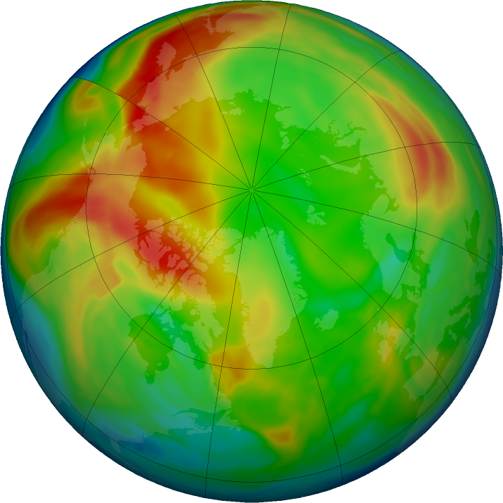 Arctic ozone map for 22 January 2017